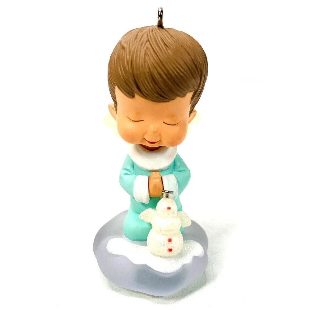 Hallmark Mary's Angels SNOWBALL Keepsake Ornament 2007 Series #20 Blue Snowman